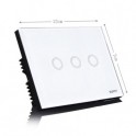 Interruttore Touch 3 linee, Bianco Vetro temperato alta qualità con radiocomando adatto per domotica